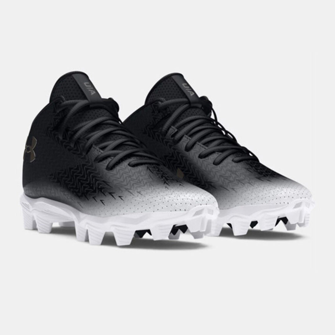 UA Boy's Spotlight Franchise 4 Wide Junior Rubber Molded Football Cleats