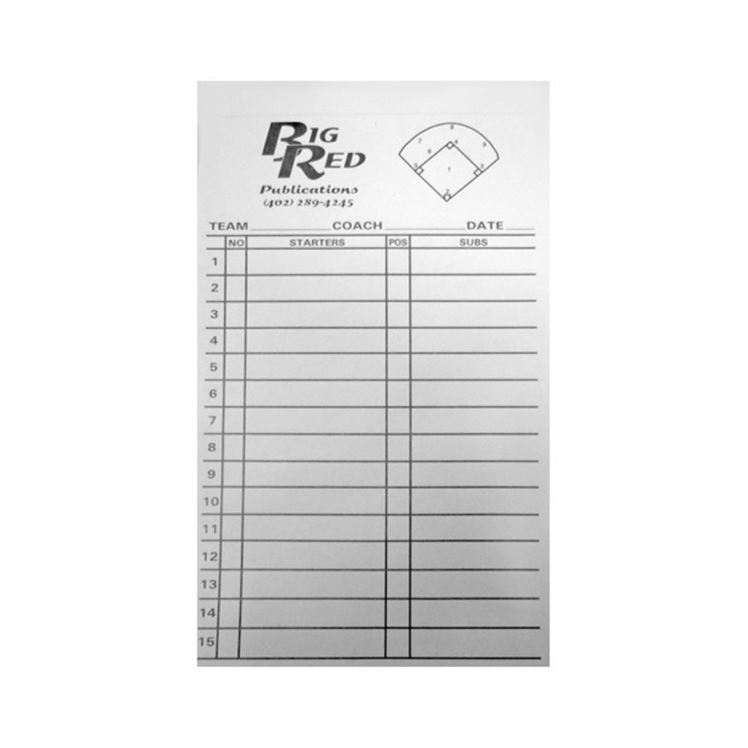 Big Red Baseball/Softball Line Up Cards (set of 12)