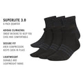 Adidas Superlite 3.0 6-Pack Quarter Socks