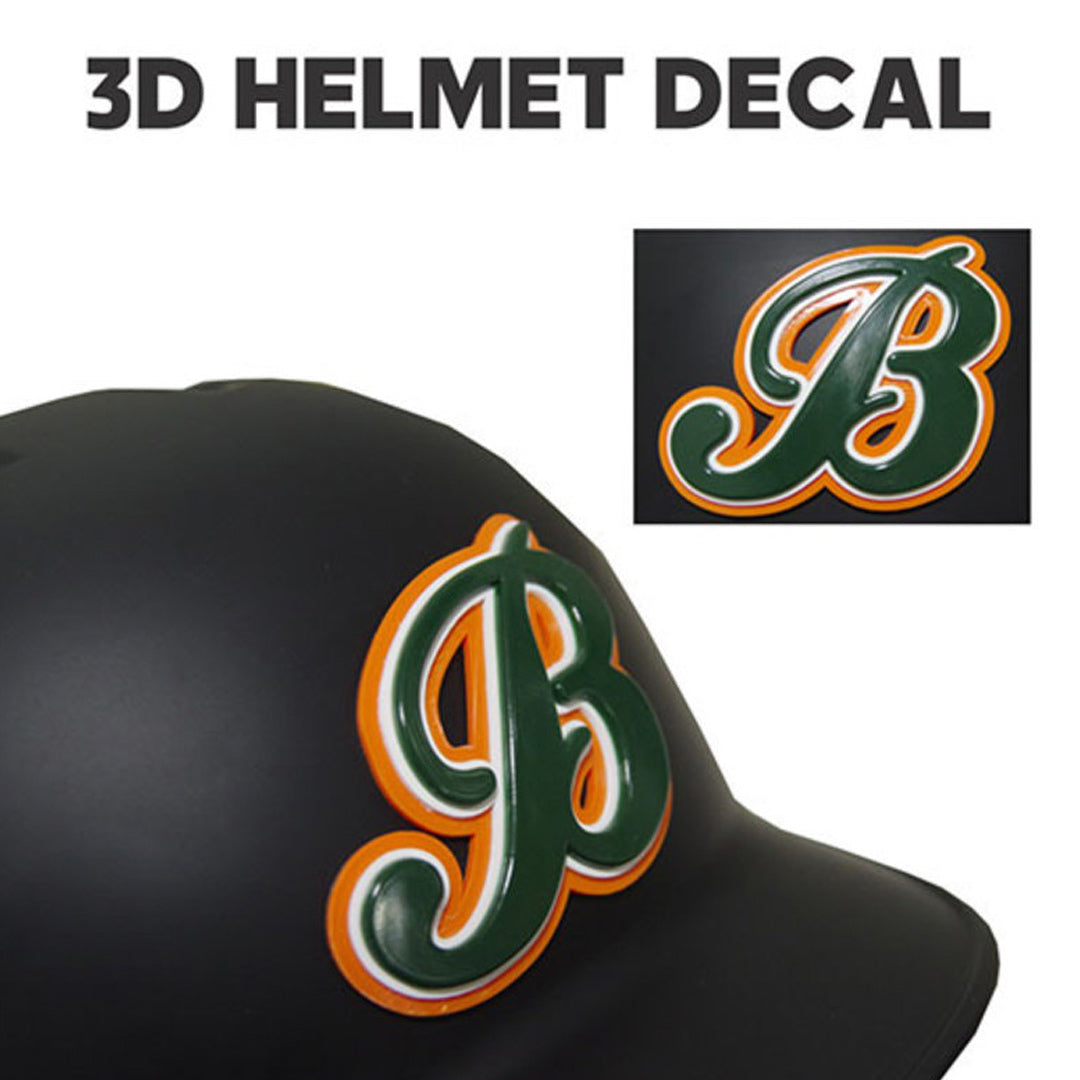 "B" 3D Baseball Helmet Decal