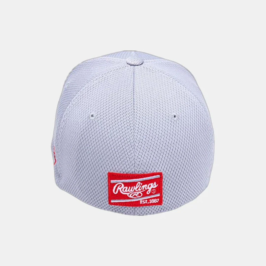 Black Clover The Shift 3D Red Clover with Rawlings Patch Flex Fitted Grey Cap