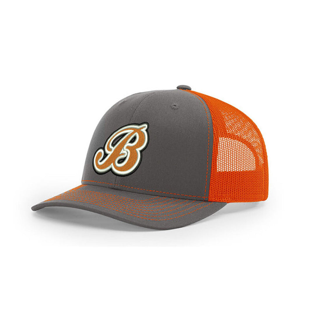 Barnstormer BB Richardson Pro Crown Mesh Back Adjustable back Cap - Charcoal/Orange