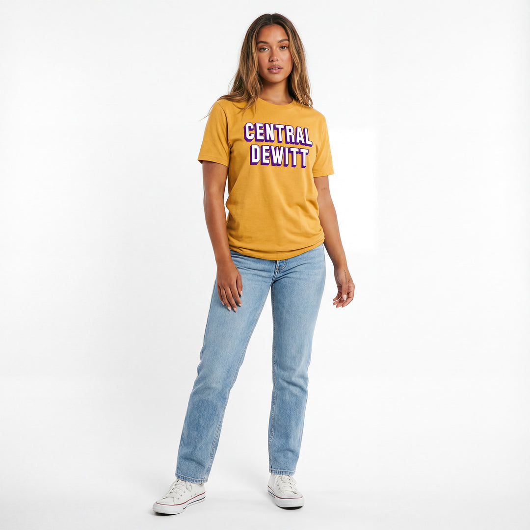 Central Dewitt Block Text Tee