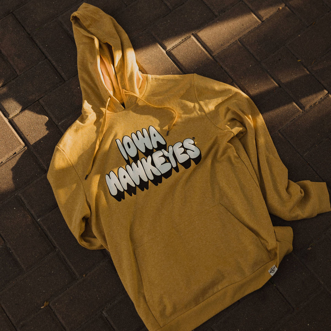 Iowa Hawkeyes Retro Puff Print Triblend Hoodie
