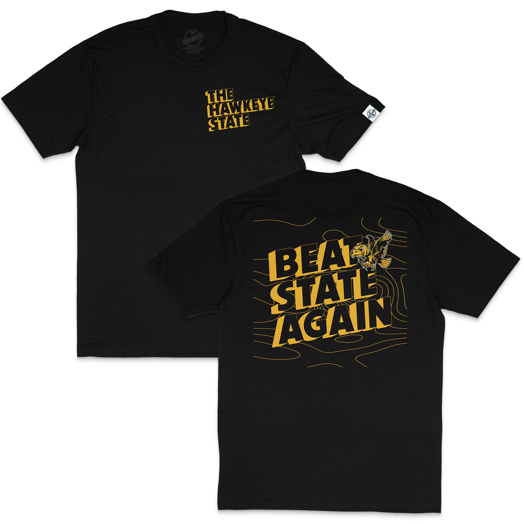The Hawkeye State, Beat State Again Triblend Short Sleeve Tee