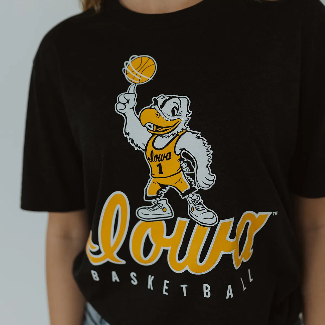 Iowa Basketball Spinning Ball Triblend Short Sleeve Tee