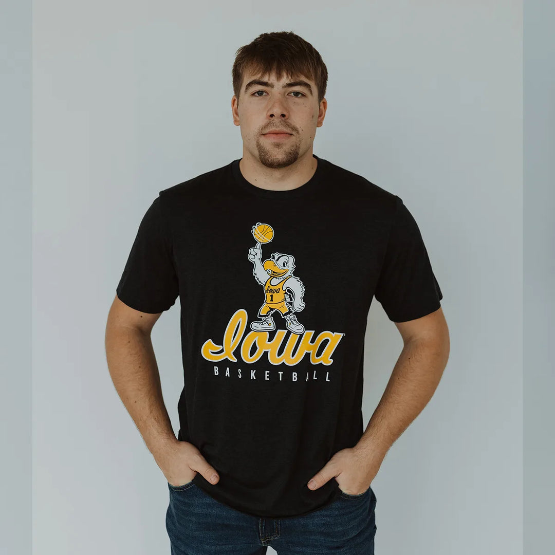 Iowa Basketball Spinning Ball Triblend Short Sleeve Tee