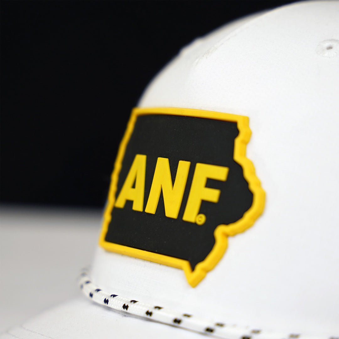 America Needs Farmers PVC Patch Performance Rope Cap - White