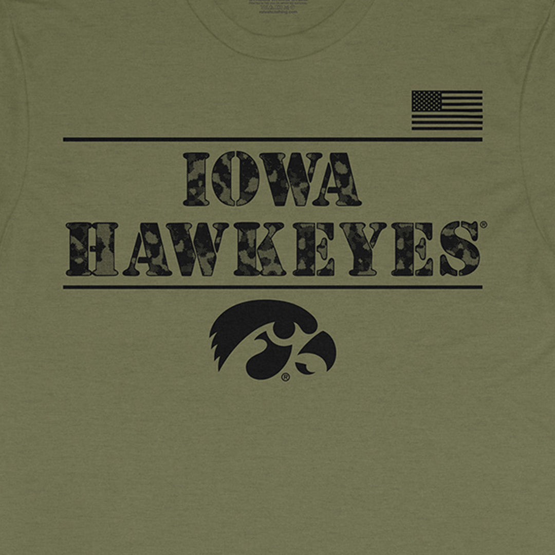 Iowa Hawkeyes Military Green Triblend Short Sleeve Tee