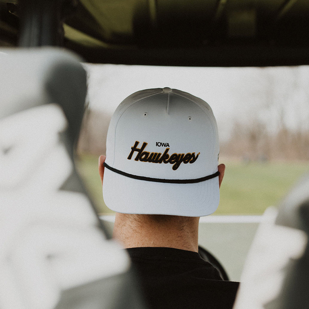 Iowa Hawkeyes Script Rope Cap-White/Black