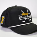 Iowa Hawkeyes Fairway Finders Rope Cap-Black/White
