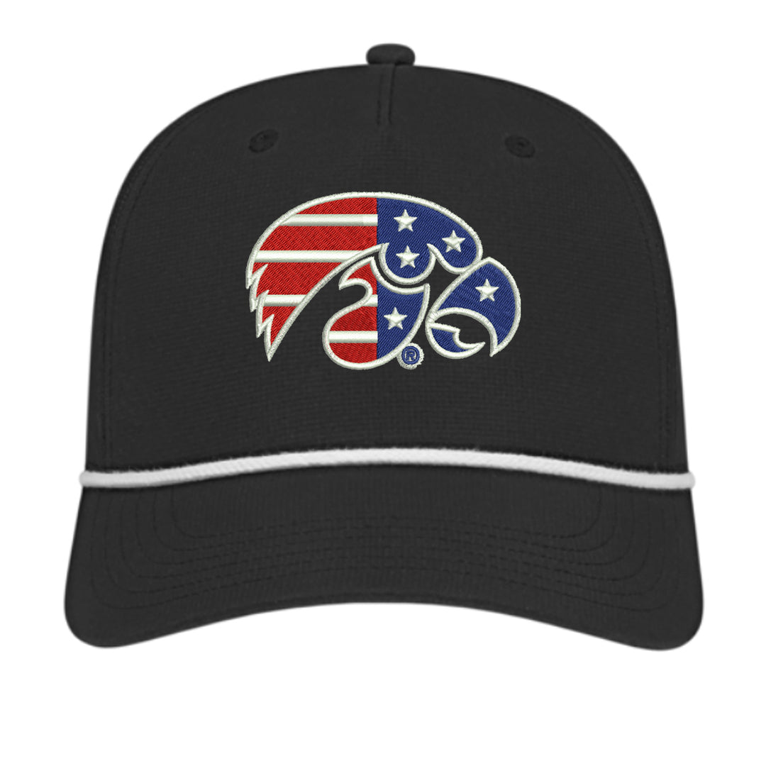 The University of Iowa Hawkeyes, USA Tigerhawk Rope Cap - Black