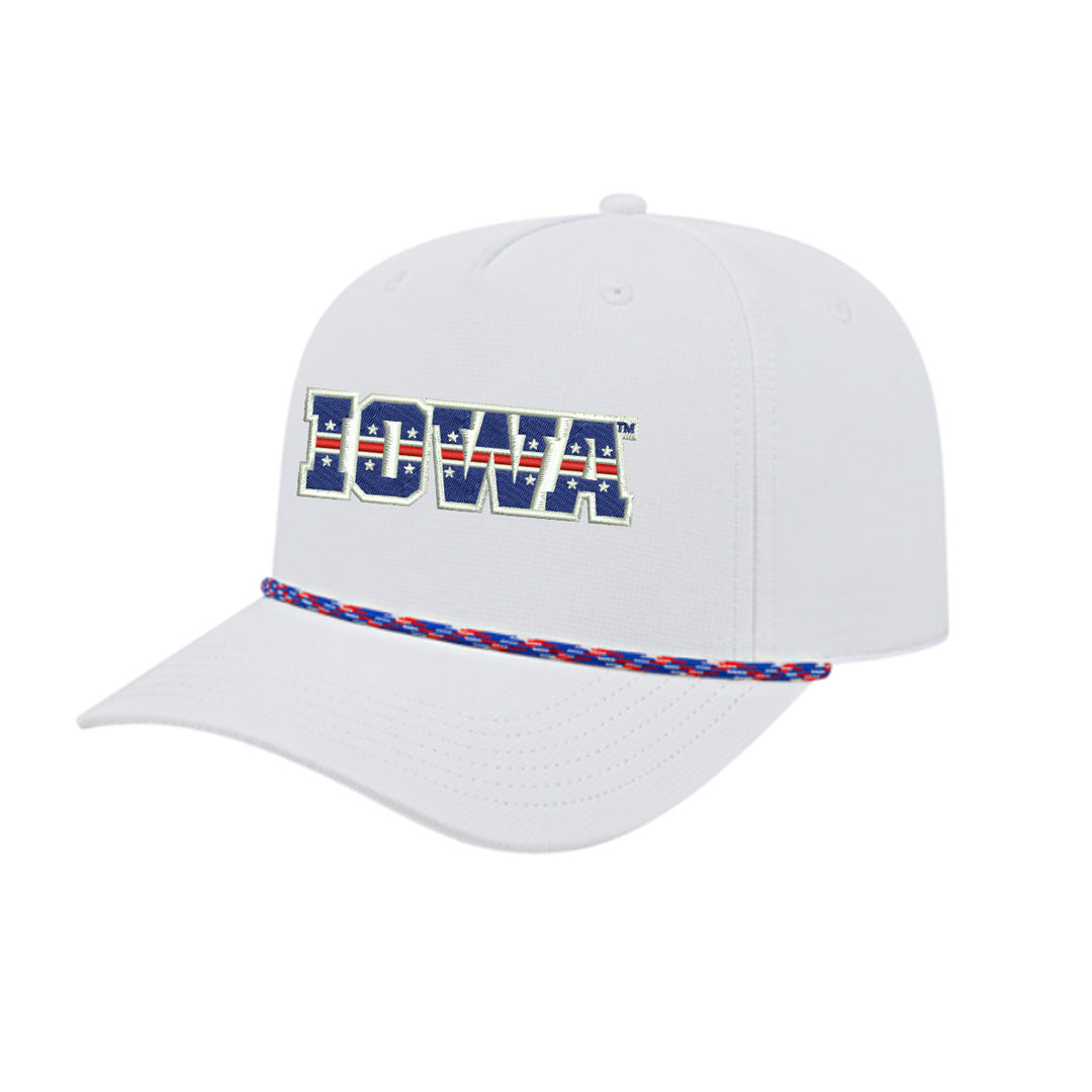 The University of Iowa Hawkeyes, USA Rope Cap-White