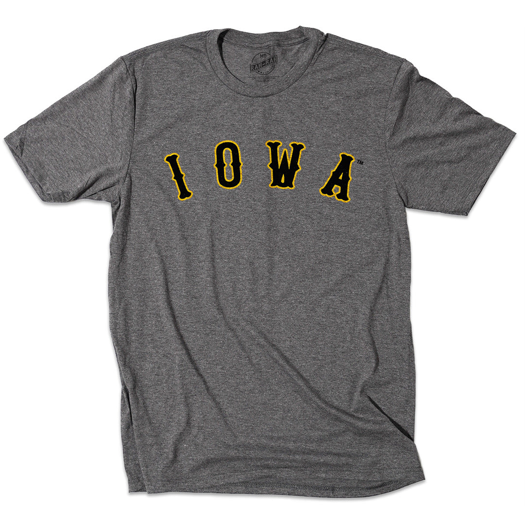 Vintage Iowa Baseball Triblend Short Sleeve Tee