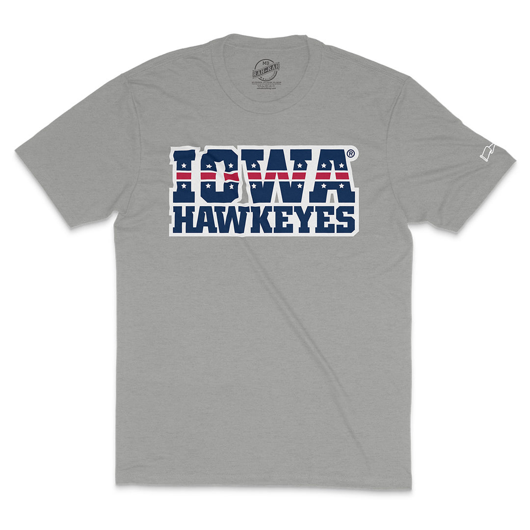 Iowa Hawkeyes USA Stacked Short Sleeve Tee