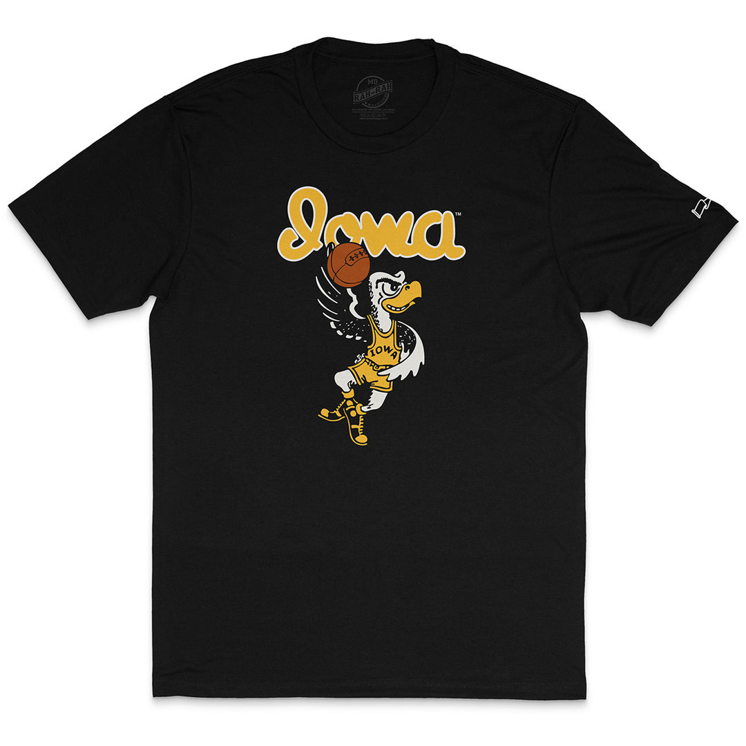 Iowa Old Script Dunking Herky Triblend Short Sleeve Tee