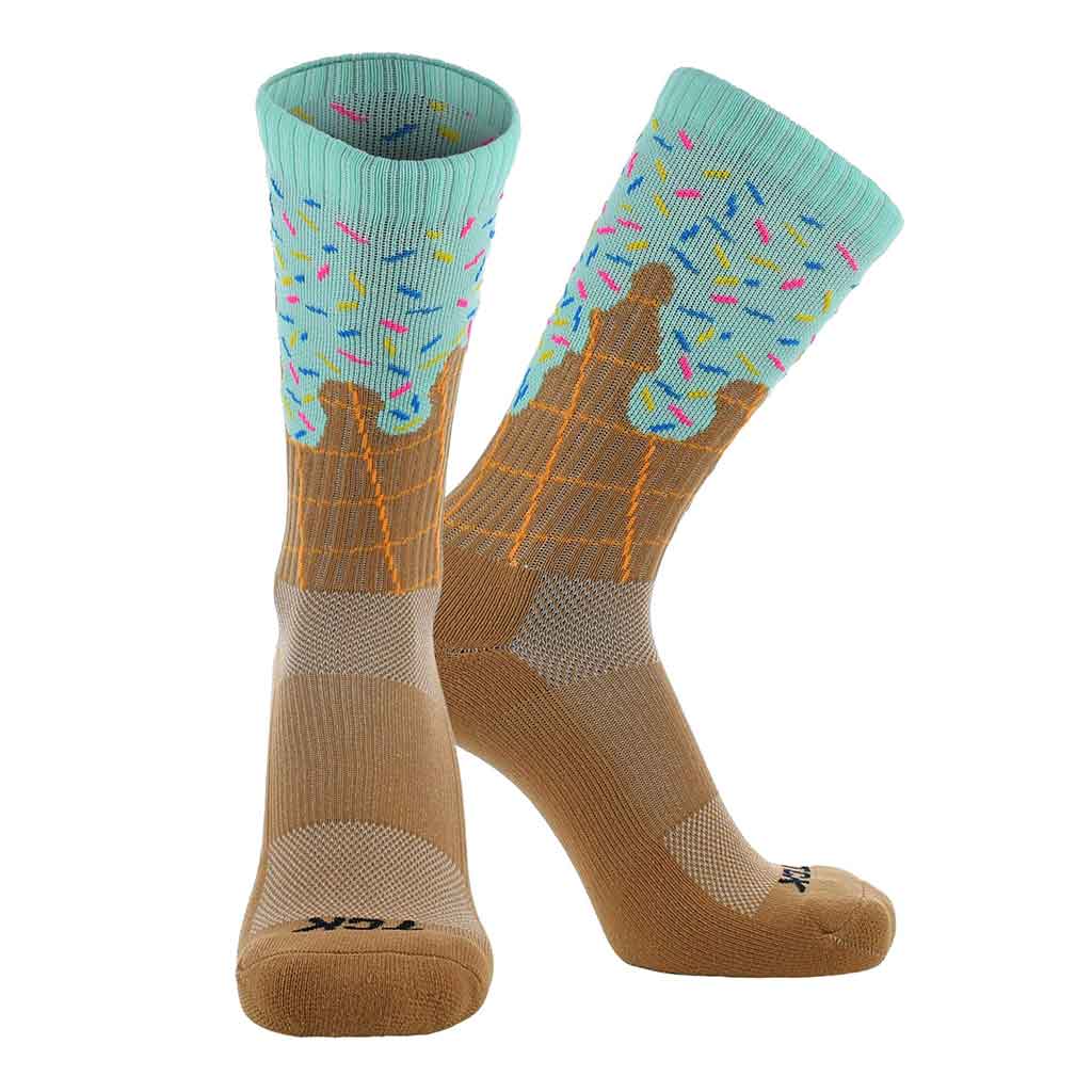 TCK Icy Mint Freeze Ice Cream Cone Crew Socks