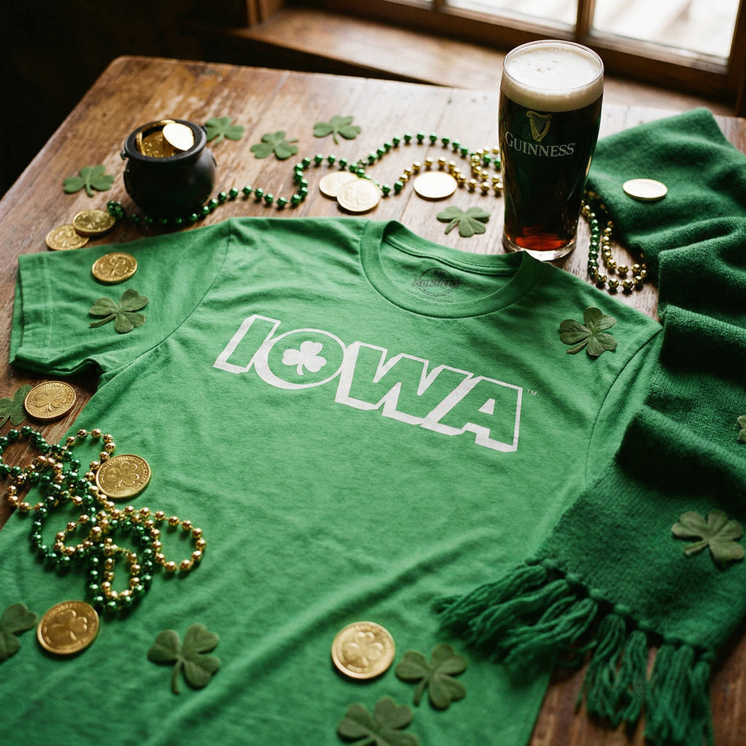IOWA Shamrock Triblend Short Sleeve Tee