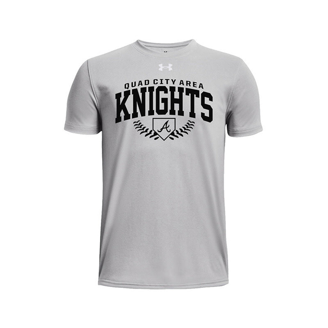 Knights Baseball Youth Under Armour Short Sleeve Team Tech Tee - Grey