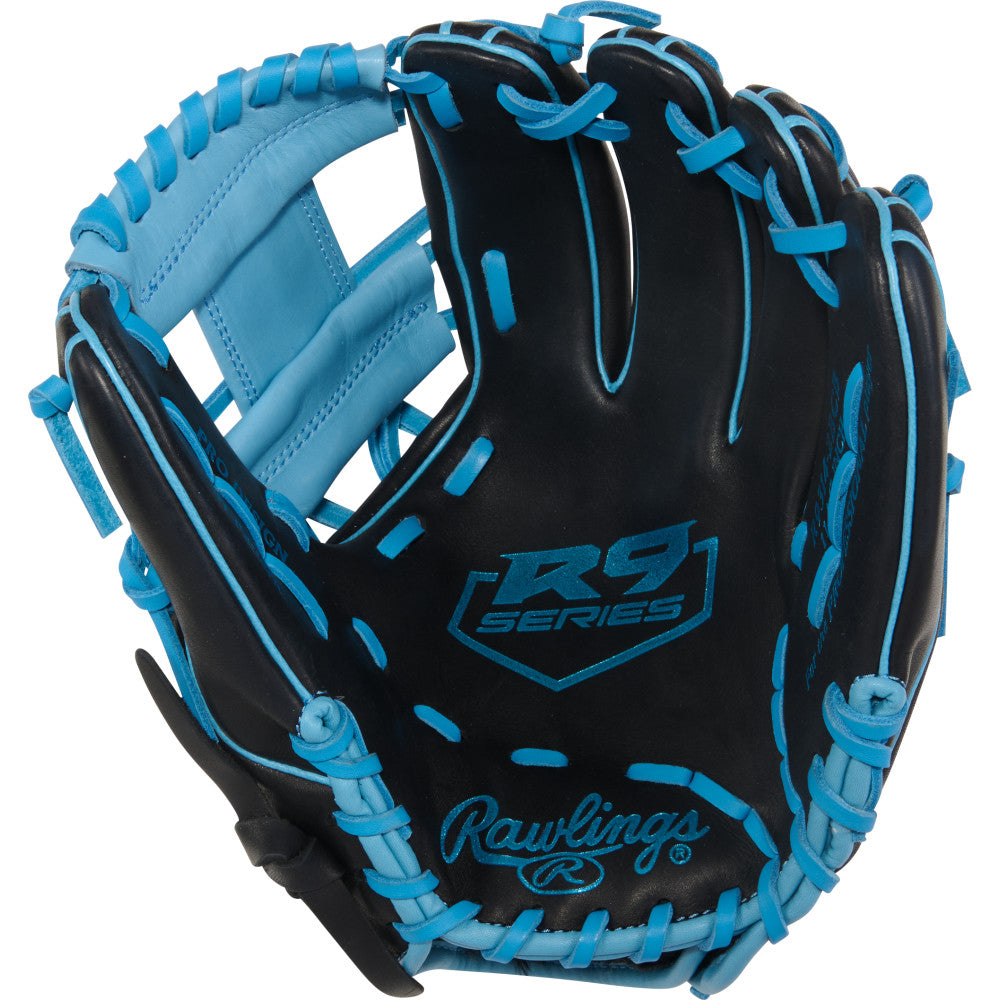 Rawlings R9 Baseball Series 11.5" Baseball Glove - Black/Columbia