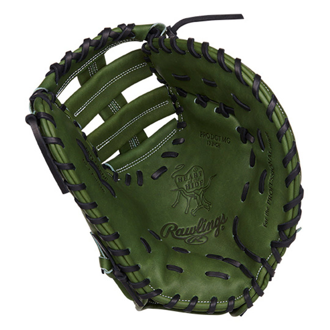 Rawlings Heart Of The Hide First Base Mitt 13" Double Bar - Military Green