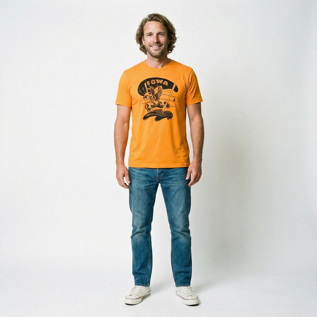 Vintage Iowa Football Goalpost Dick Spencer Short Sleeve Tee