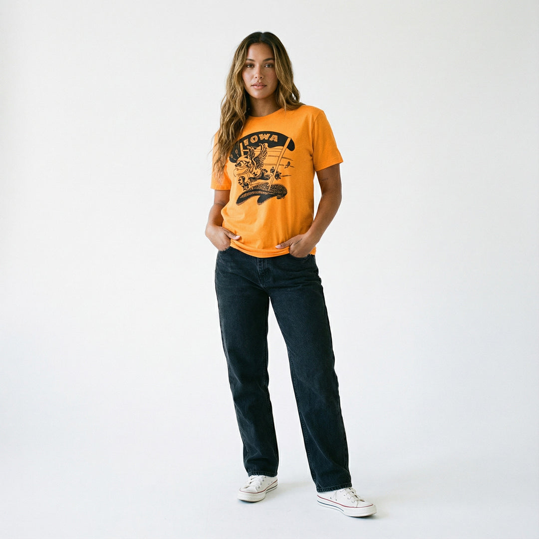 Vintage Iowa Football Goalpost Dick Spencer Short Sleeve Tee