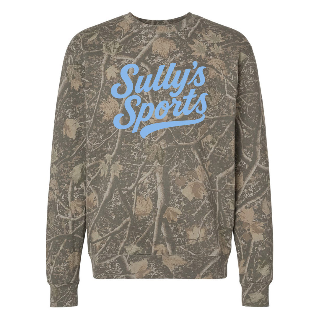 Sully's Sports Script Camo Wash Heavyweight Crewneck