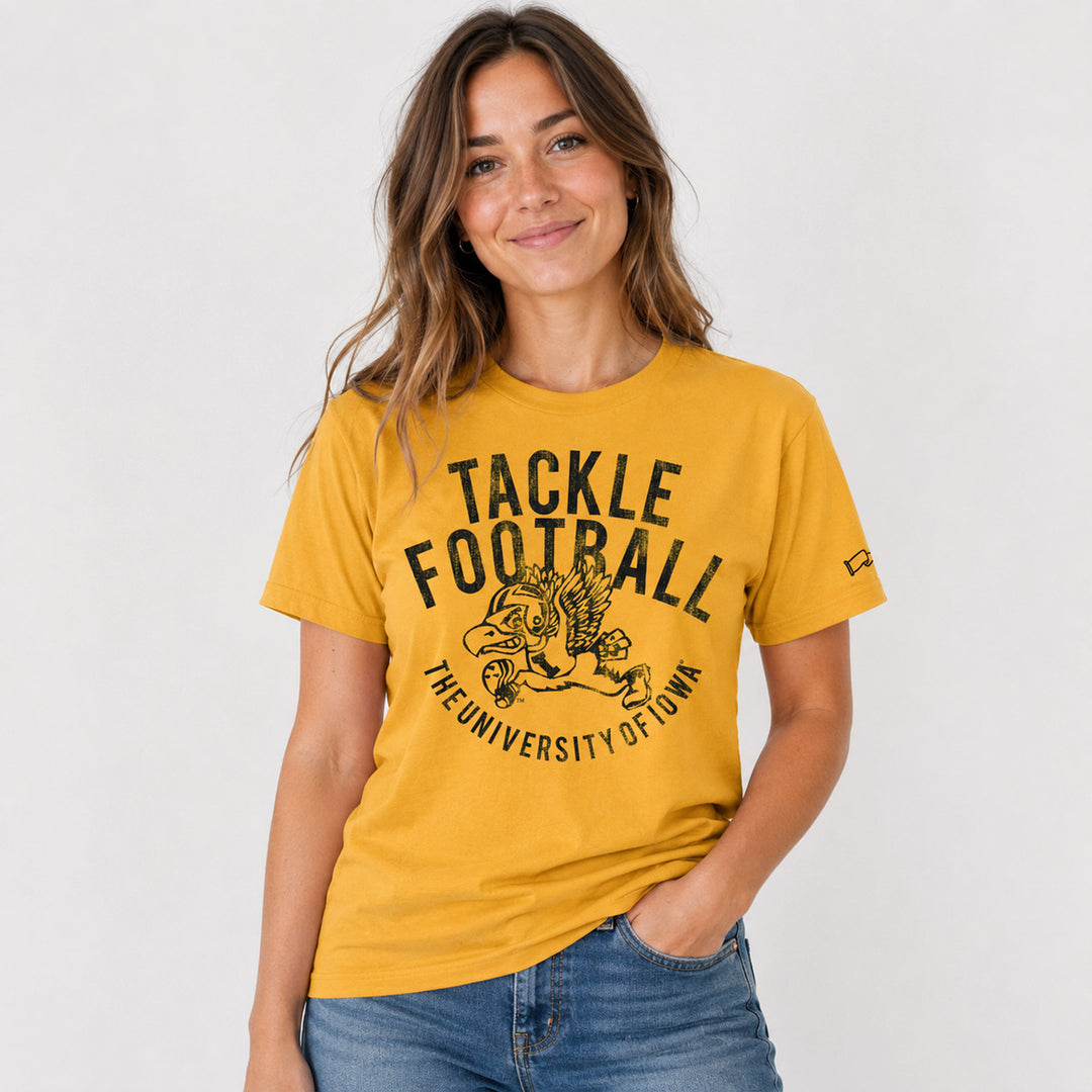 Vintage Herky Tackle Football Triblend Short Sleeve Tee