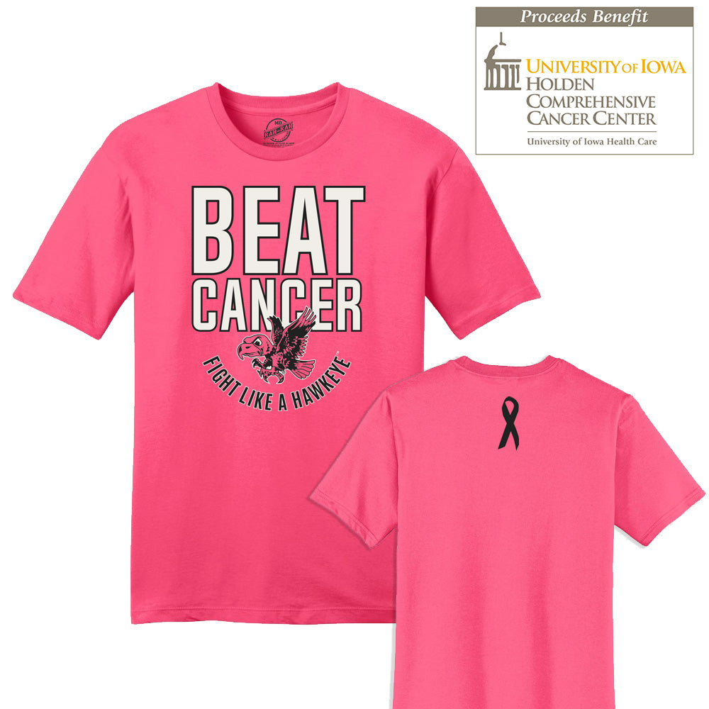 Beat Cancer, Fight Like A Hawkeye Short Sleeve Tee - Pink