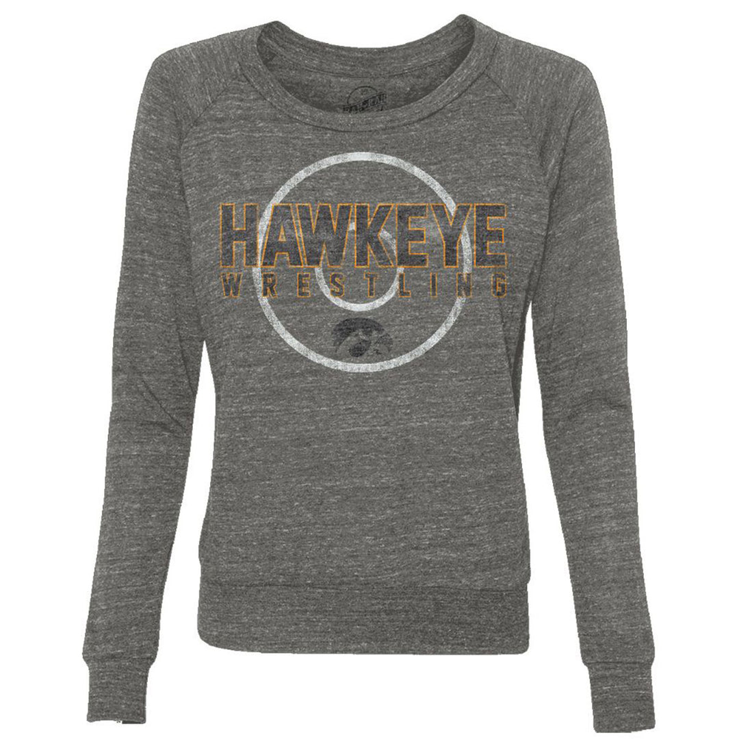 Vintage Hawkeye Wrestling Mat Ladies' Slouchy Pullover