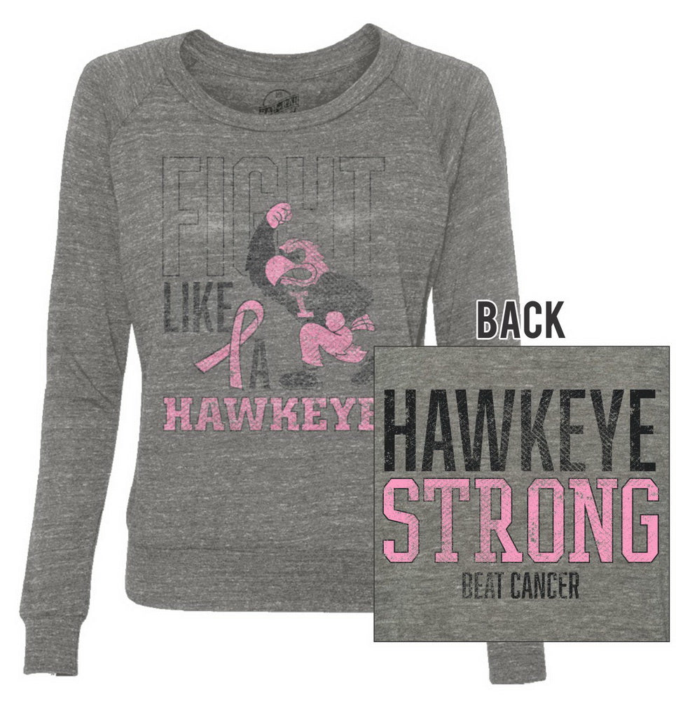 Beat Cancer, Fight Like A Hawkeye Ladies Slouchy Pullover