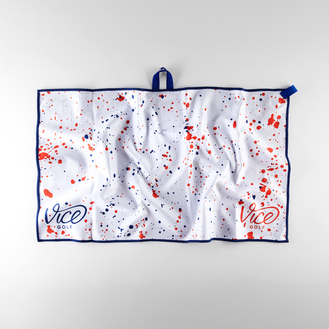 Vice Golf Towel - Drip Red/Blue