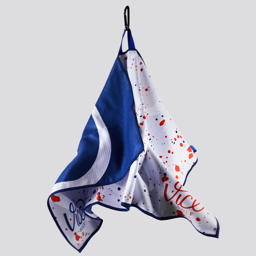 Vice Golf Towel - Drip Red/Blue