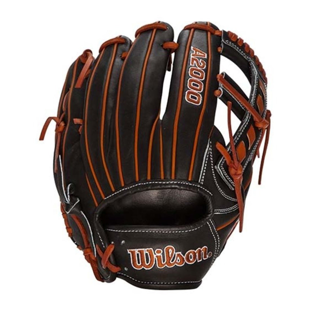 Wilson A2000 1716 11.5" infield Baseball Glove - Right Hand Throw - Black (Copper Lacing)