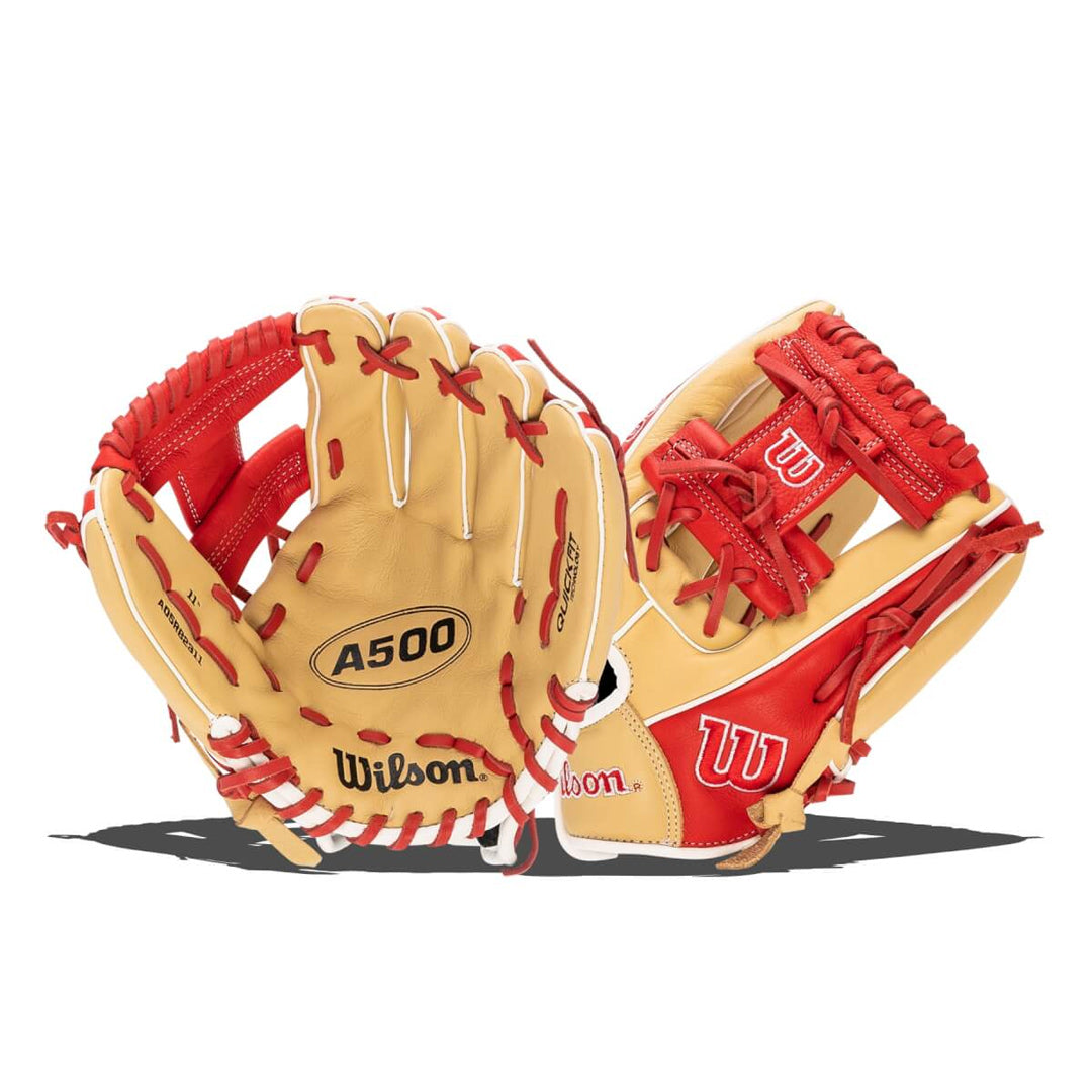 Wilson A500 Youth 11" Baseball Glove - Blond/Red/White