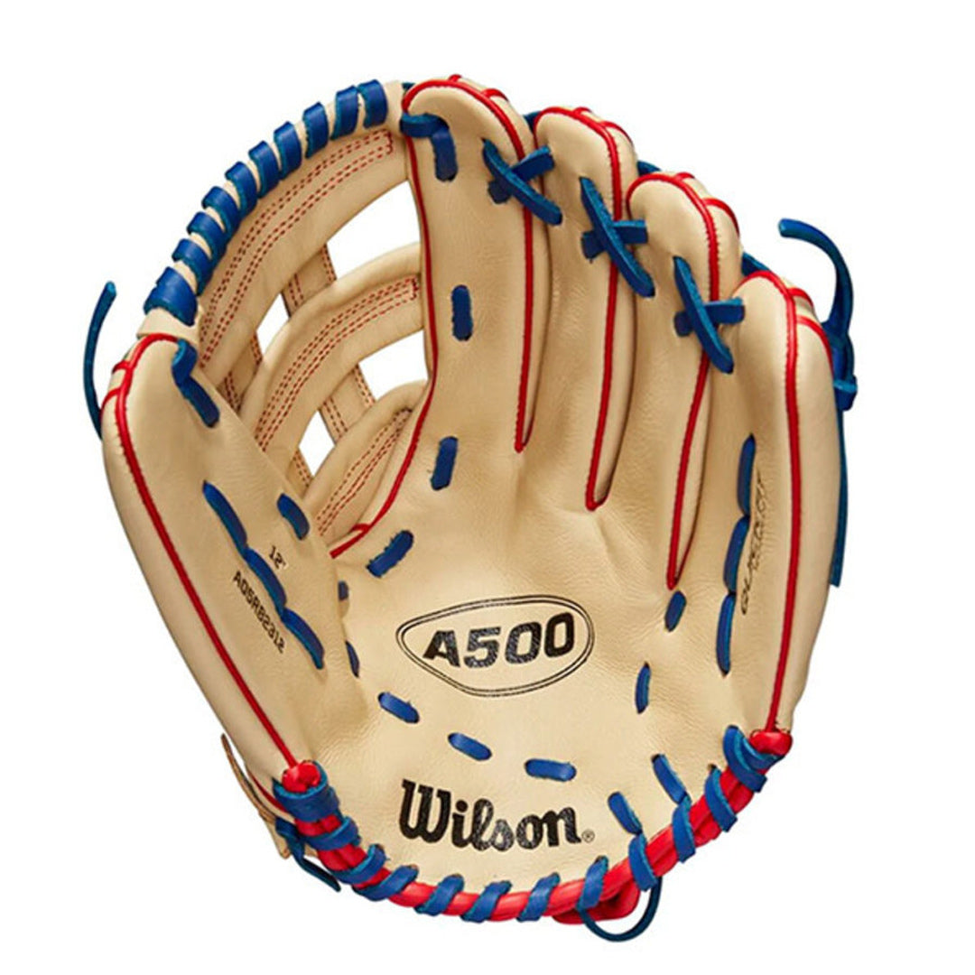 Wilson A500 Youth 12" Baseball Glove - Blonde/Red/Royal