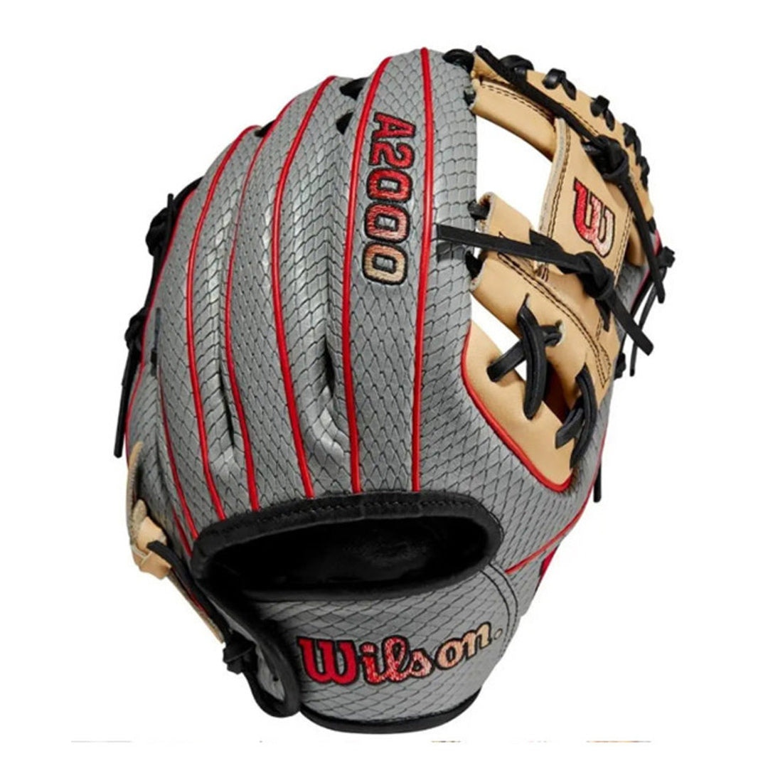 Wilson A2000 PF88 Super Snakeskin 11.25" Infield Glove Baseball Glove - Grey/Blonde/Red