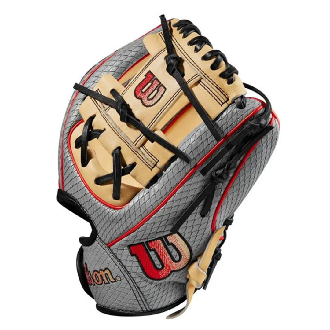 Wilson A2000 PF88 Super Snakeskin 11.25" Infield Glove Baseball Glove - Grey/Blonde/Red