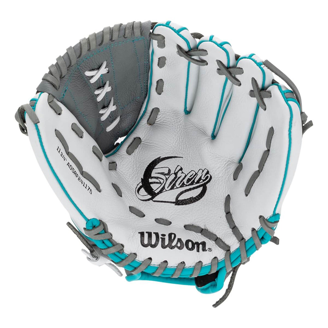 Wilson A500 Siren 11.75" H-Web Fastpitch Softball Glove - White/Grey