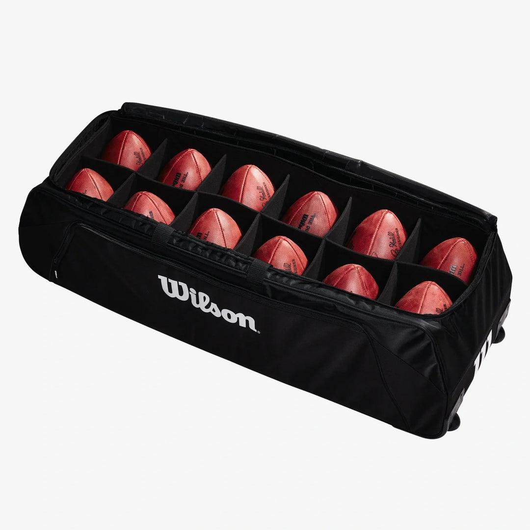 Wilson Football 12-Ball Wheeled Duffel Bag