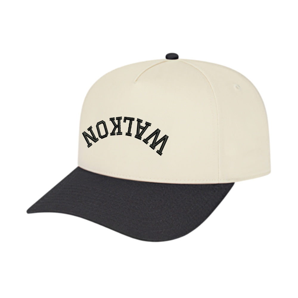 Walkon Upside Down 5 Panel Cap-Cream/Black