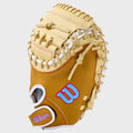 Wilson 2027 A1000 PF33 33" Catchers Mitt - Blonde/Saddle Tan/White/Cool Blue/Red