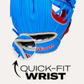 Wilson 2027 A500 11.5" Infield 27 w/ Quick-Fit Wrist System - Red/Cool Blue/White
