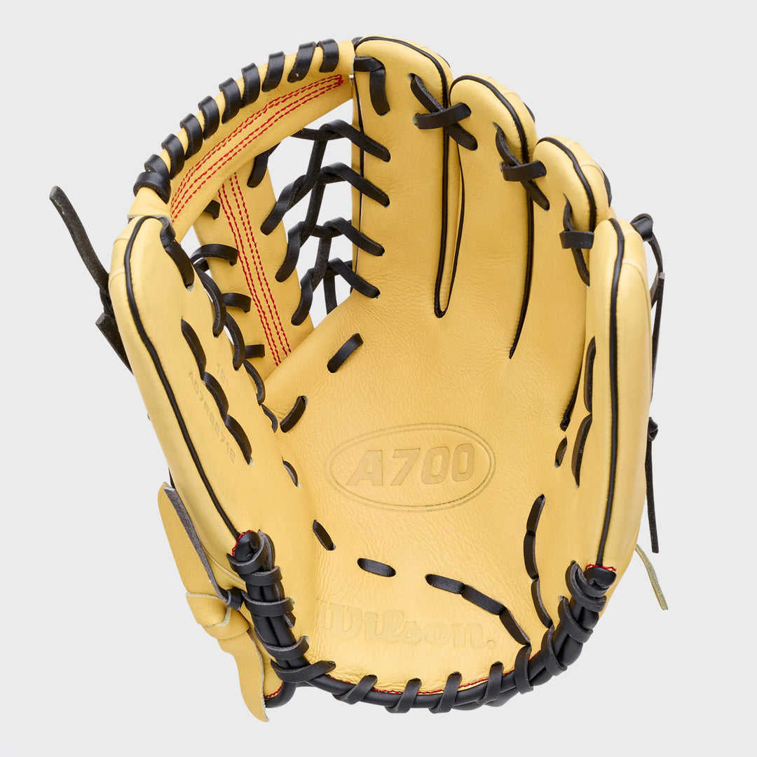 Wilson 2027 A700 12" Utility w/ Drawstring Wrist Adj. - Blonde/Black/Red
