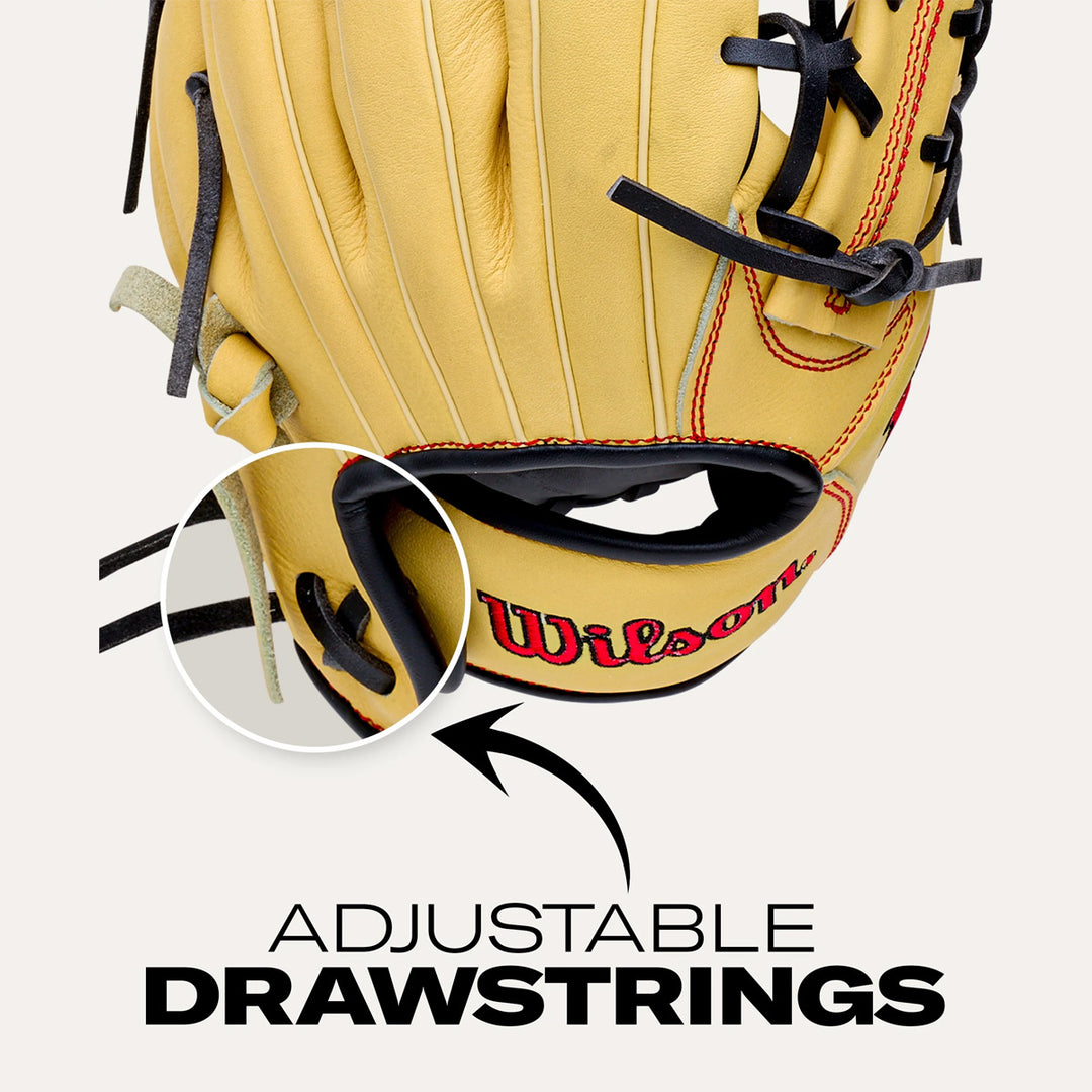 Wilson 2027 A700 12" Utility w/ Drawstring Wrist Adj. - Blonde/Black/Red