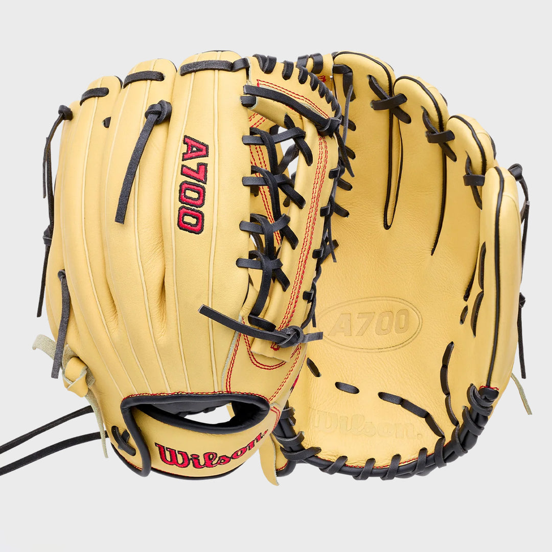Wilson 2027 A700 12" Utility w/ Drawstring Wrist Adj. - Blonde/Black/Red