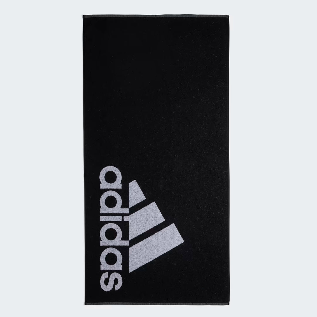 Adidas Large Quick-Drying Cotton Towel (70cm x 140cm) Black/White