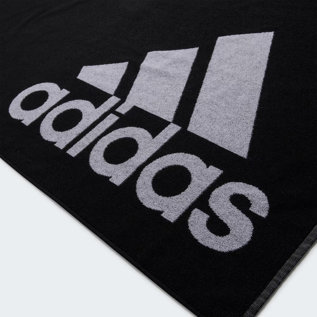 Adidas Large Quick-Drying Cotton Towel (70cm x 140cm) Black/White