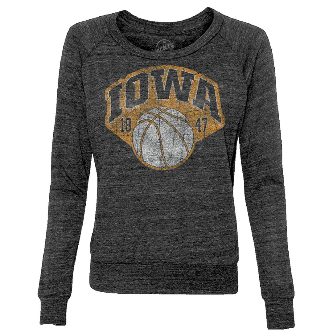 Vintage Iowa Basketball 1847 Ladies Slouchy Pullover